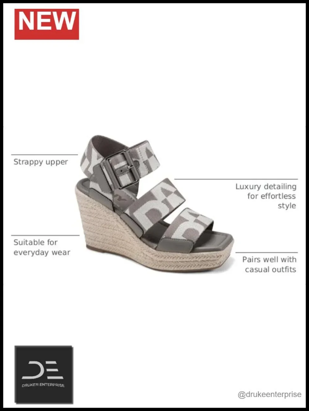 DKNY Caylee Espadrille Wedge Sandal Ankle Strap